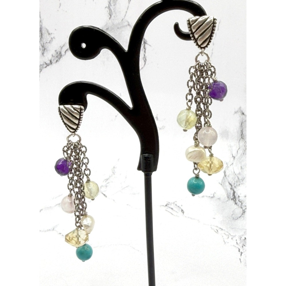 Carolyn Pollack Relios Sterling 925 Amethyst Iolite Earrings